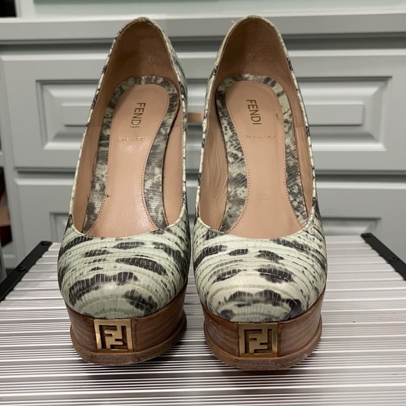 Fendi Shoes Fendi Reptile Mint Green Platform Pumps Poshmark